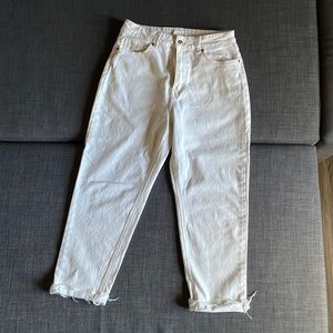 H&M Ecru Mom Jeans